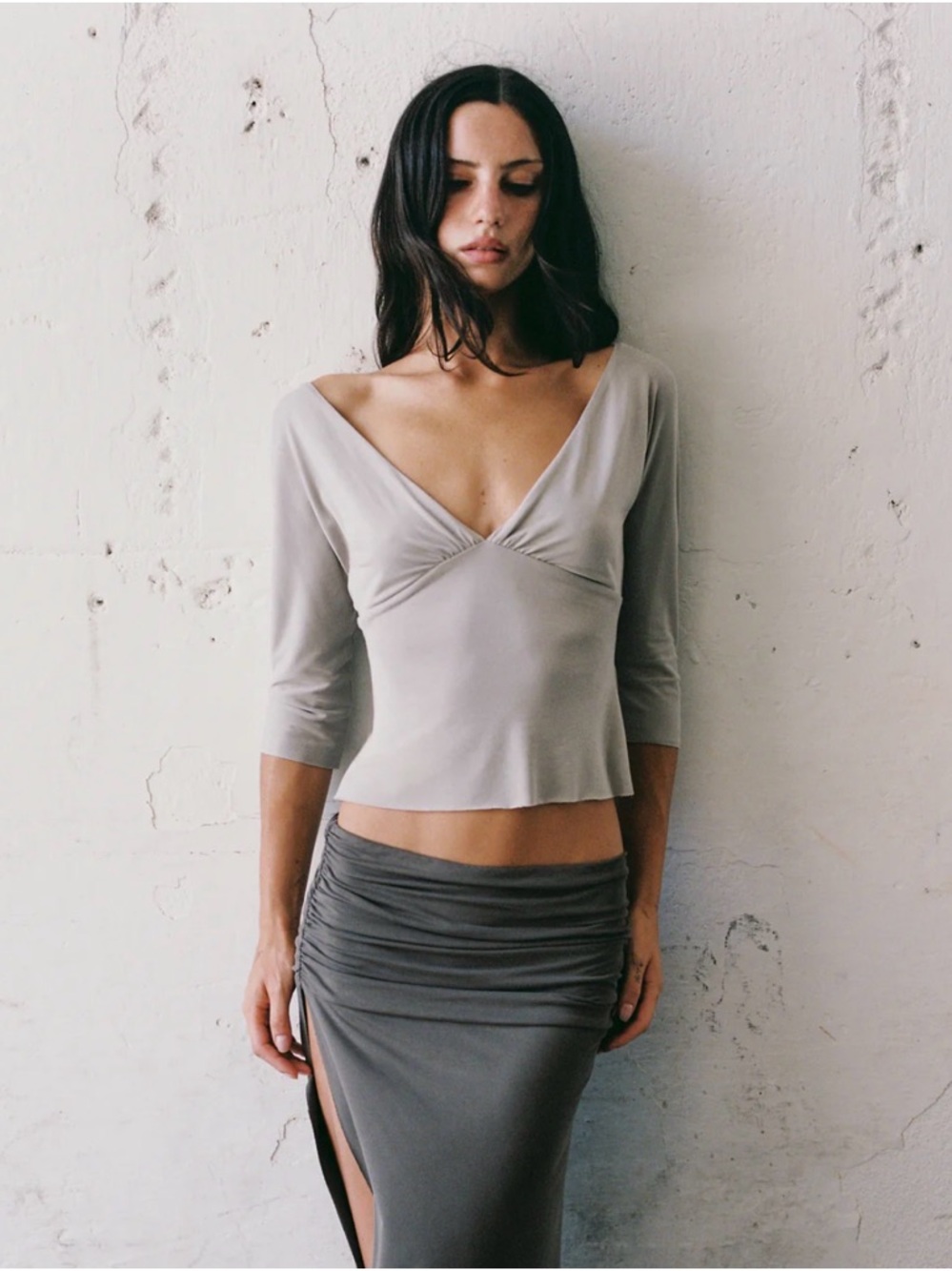 With Jean Lana Top in Stone size XS